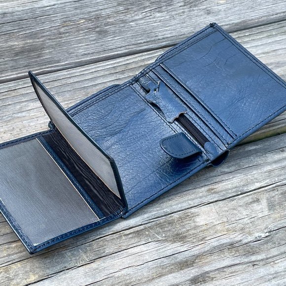 Handmade Leather Wallet Men Card Holder Purse Genuine Leather Bi fold Wallet - Picture 6 of 14
